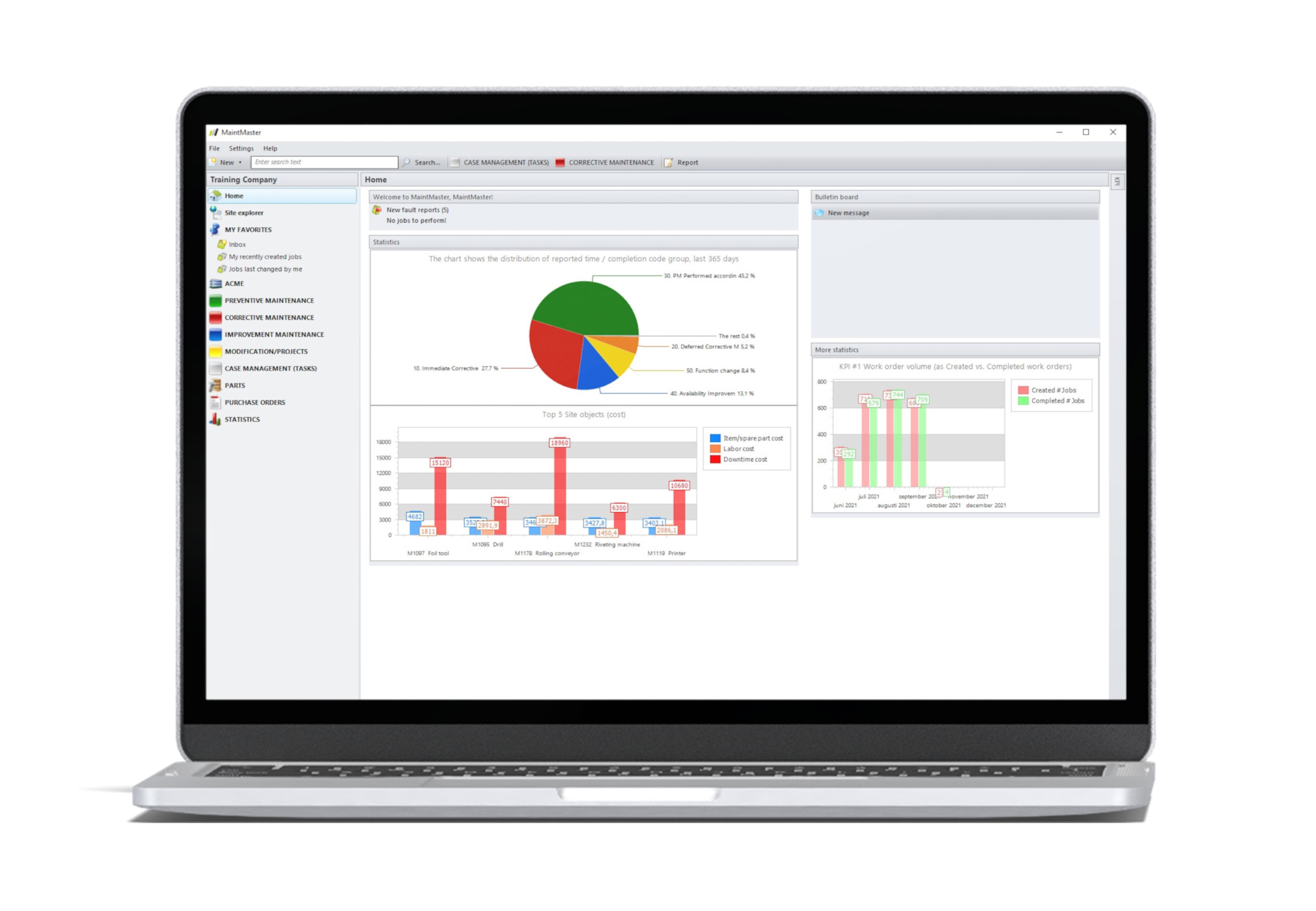 MaintMaster Home Dashboard