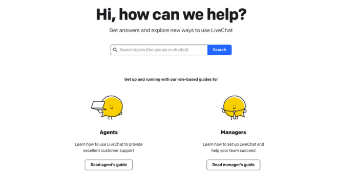 LiveChat self-service system